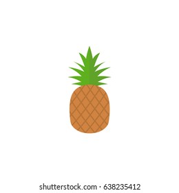 Flat Pineapple Element. Vector Illustration Of Flat Ananas Isolated On Clean Background. Can Be Used As Pineapple, Ananas And Fruit Symbols.