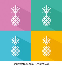 Flat Pineapple Pictogram 