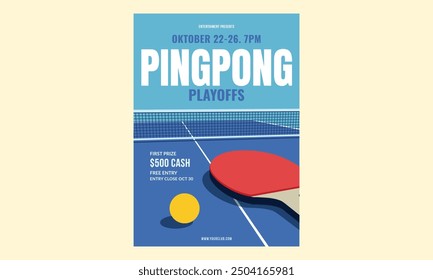 Flat Ping Pong Event Poster Design