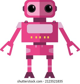 flat pink android robot with vector and can be uses as a logo, icon and illustration in your pamphlet or brochure.