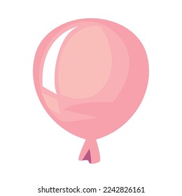 flat pink balloon over white