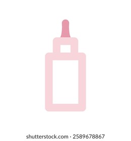 flat pink beauty cosmetic icon, soft morandi makeup item illustration, elegant sakura color skincare face cream facial serum bottle product symbol for fashion salon spa accessories