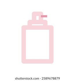 flat pink beauty cosmetic icon, soft morandi makeup item illustration, elegant sakura color skincare face cream facial serum bottle product symbol for fashion salon spa accessories