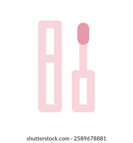 flat pink beauty cosmetic icon, soft morandi makeup item illustration, elegant sakura color skincare face cream facial serum bottle product symbol for fashion salon spa accessories