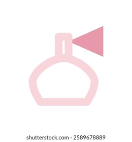 flat pink beauty cosmetic icon, soft morandi makeup item illustration, elegant sakura color skincare face cream facial serum bottle product symbol for fashion salon spa accessories