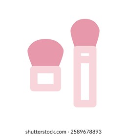 flat pink beauty cosmetic icon, soft morandi makeup item illustration, elegant sakura color skincare face cream facial serum bottle product symbol for fashion salon spa accessories