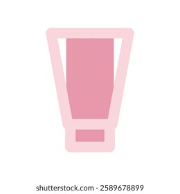 flat pink beauty cosmetic icon, soft morandi makeup item illustration, elegant sakura color skincare face cream facial serum bottle product symbol for fashion salon spa accessories