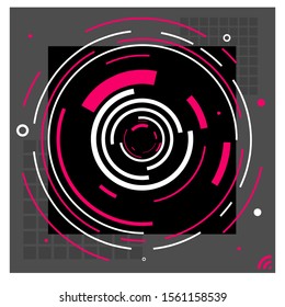 Flat Pink digital rounded  limited modern offer design vector