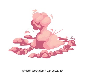 explosión rosa plana sobre blanco