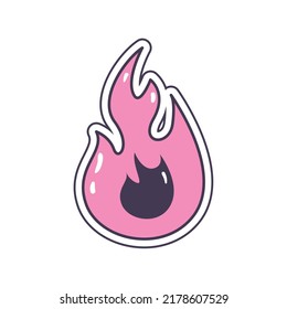 flat pink flame design over white