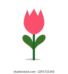 Arte de vectores de flores de color rosa plano