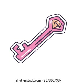 flach rosa Schlüsseldesign auf Weiß