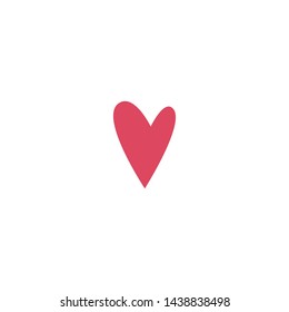 Flat pink lopsided heart isolated on white background. Love, romantic icon. Heart health month flat icon. isolated on white. Vector cartoon illustration. 