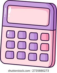 Flat Pink Purple Cute Calculator Illustration