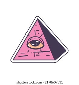 flat pink pyramid design over white