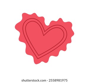 Flat pink wax seal with a heart shape, symbolizing love and romance, perfect for Valentine's Day messages or decorations. Concept of celebration, creativity, and handmade stationery, ideal for