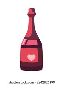 icono de botella de vino rosa plano