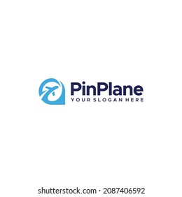 flat PinPlane location place maps logo design