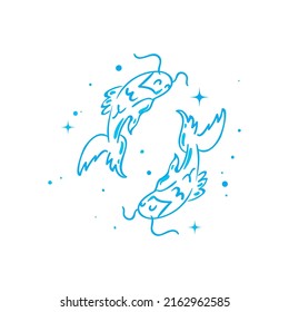 flat pisces constellation over white