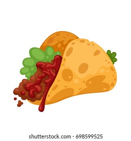 Flat pita, vector isolated object.