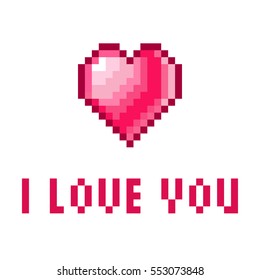 Pixel Art Heart Icon Set Illustration Stock Vector (Royalty Free ...