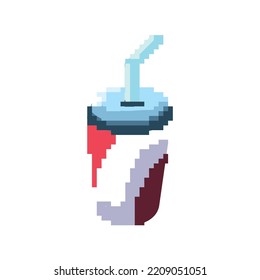 flat pixelated shake cup over white