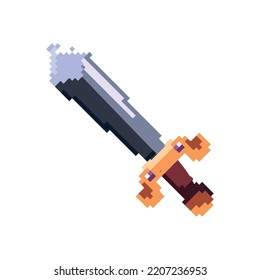 espada pixelada plana sobre blanco