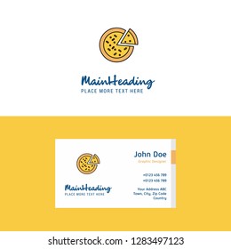 Flat Pizza Logo and Visiting Card Template. Busienss Concept Logo Design