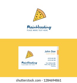 Flat Pizza Logo and Visiting Card Template. Busienss Concept Logo Design