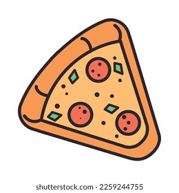 flat pizza slice illustration over white