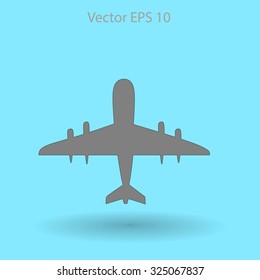 Flat plane icon. Vector