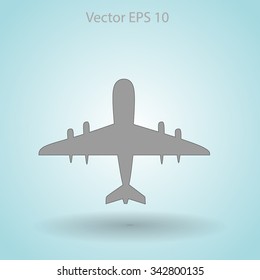 Flat plane icon. Vector