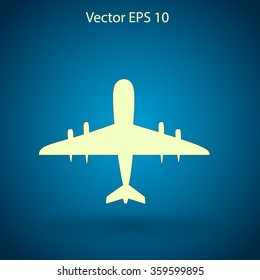 Flat plane icon. Vector