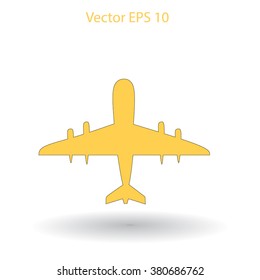 Flat plane icon. Vector