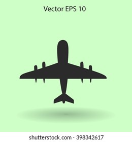 Flat plane icon. Vector