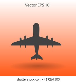 Flat plane icon. Vector