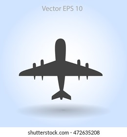 Flat plane icon. Vector