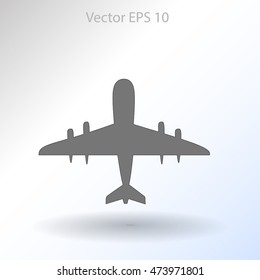 Flat plane icon. Vector