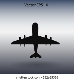 Flat plane icon. Vector