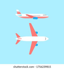 Flat Plane vector icon illustration in trendy style. suitable for many purposes.