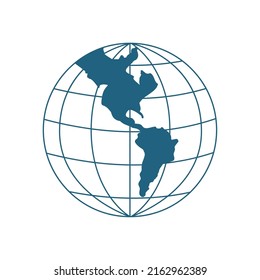 planeta plano con líneas divisorias sobre blanco