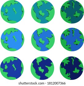 Flat planet Earth icon. Flat design vector illustration for web banner, web and mobile, infographics