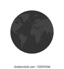 Flat planet Earth icon. Earth globe.  Vector illustration.
