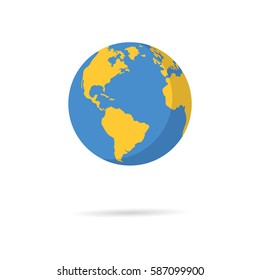 Flat planet Earth icon. Illustration for web banner, web and mobile, infographics.