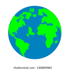Flat planet Earth icon. isolated on white background. Vector illustration. Eps 10