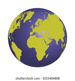 Flat planet Earth icon. Vector illustration for web banner, web and mobile, infographics.Vector