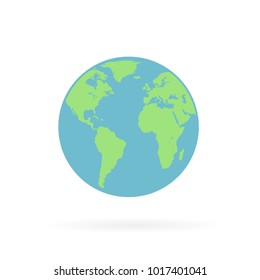 Flat planet Earth icon. Vector illustration for web banner, web and mobile, infographics.