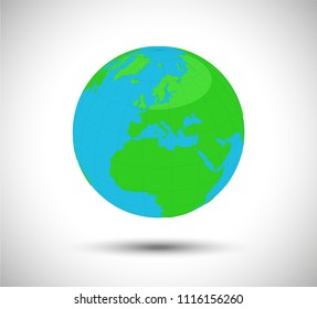 Flat planet Earth icon. Vector illustration for web banner, web and mobile, infographics.