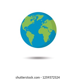 Flat planet Earth icon. Vector illustration for web banner, web and mobile, infographics.