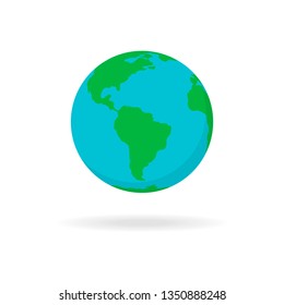 Flat planet Earth icon. Vector illustration for web banner, web and mobile, infographics.